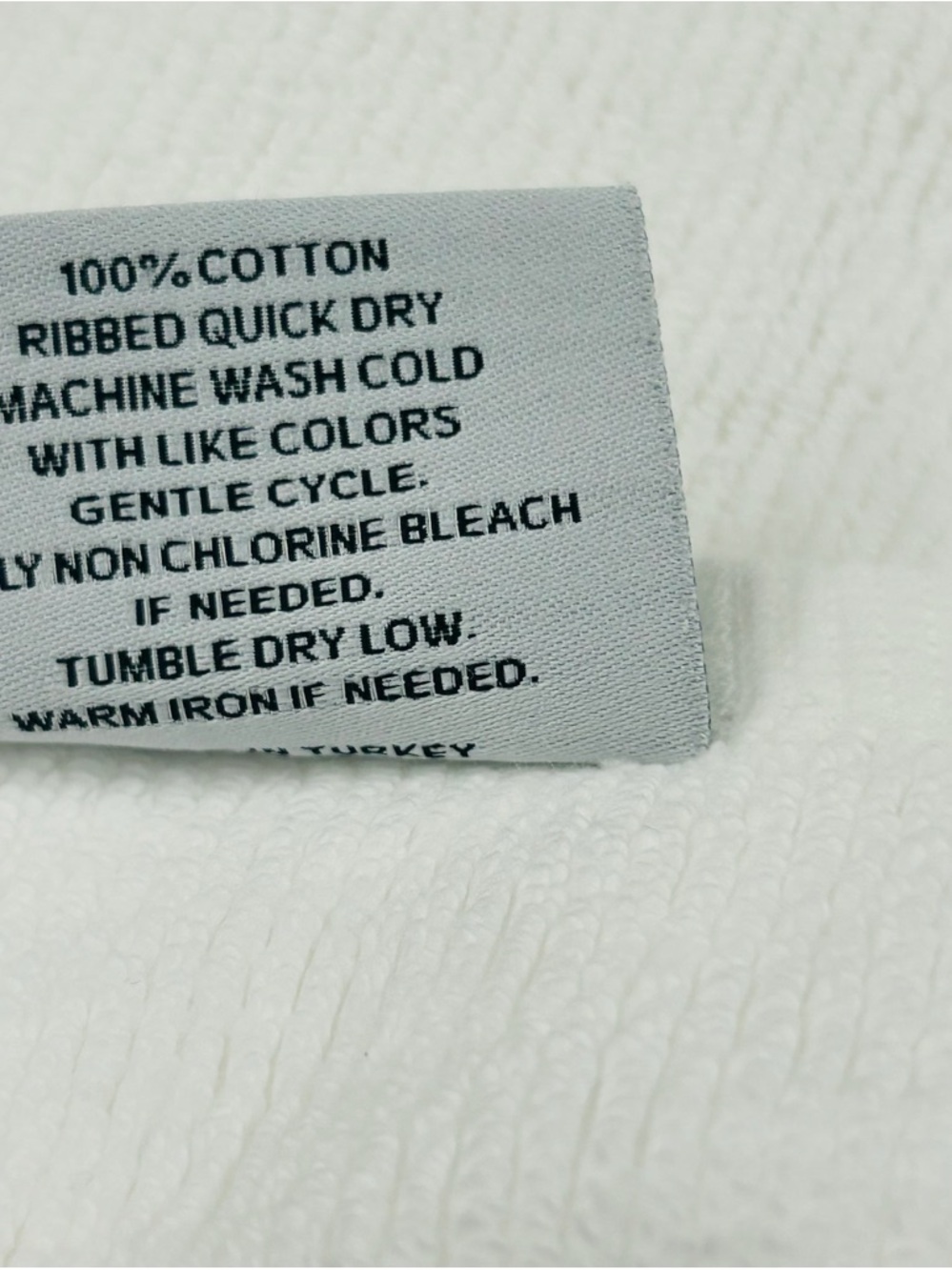 QUINCE Set Of 2 Turkish Ribbed Quick Dry Bath Sheets White 7567 - Picture 8 of 9